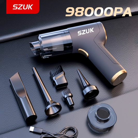 SZUK 98000PA Handheld Mini Car Vacuum Cleaner - Powerful Cleaning Machine with Strong Suction - Competitive Edge Life Store