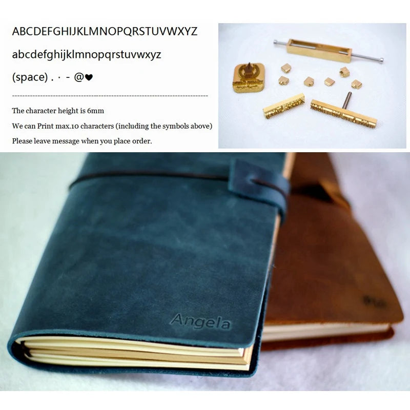 100% Handmade Genuine Leather Traveler's Notebook with Free Embossing