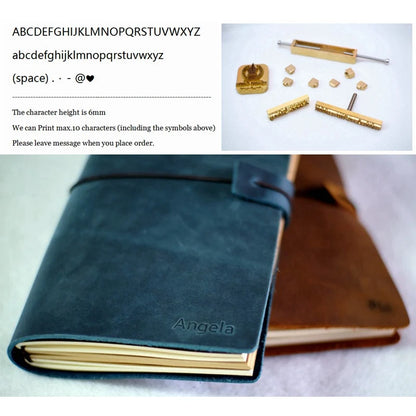 100% Handmade Genuine Leather Traveler's Notebook with Free Embossing