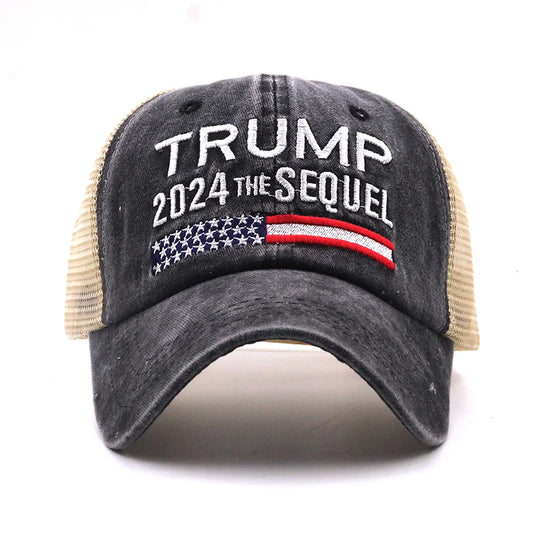 NEW!! Trump 2024 The Sequel Embroidered Mesh Cap