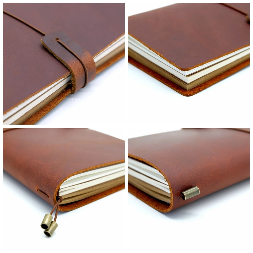 100% Handmade Genuine Leather Traveler's Notebook with Free Embossing