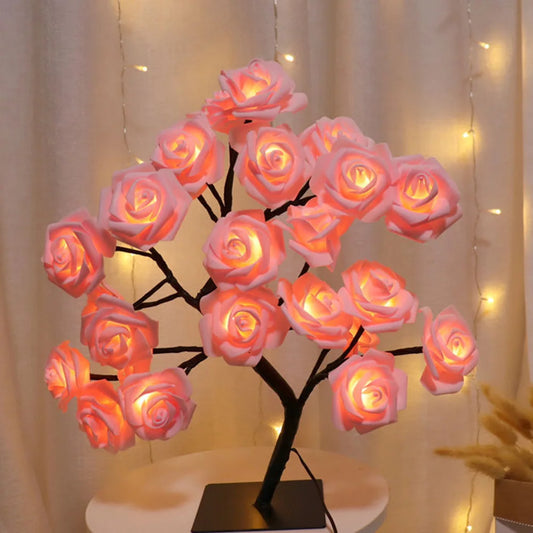 Say "I love you" with 2-Dozen Lit Roses! - 24 LED Rose Tree Table Lamp - Competitive Edge Life Store