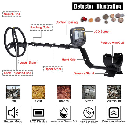 Dry ground and underwater Metal Detector - Perfect to find treasures in places like the beach and parks.